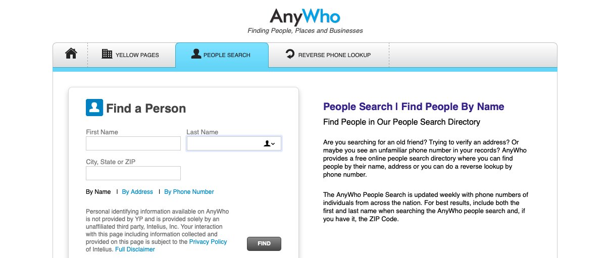 Person phone number finder